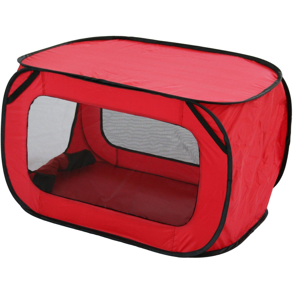 Rectangular Mesh Canvas Collapsible Pet Tent with Carrying Case