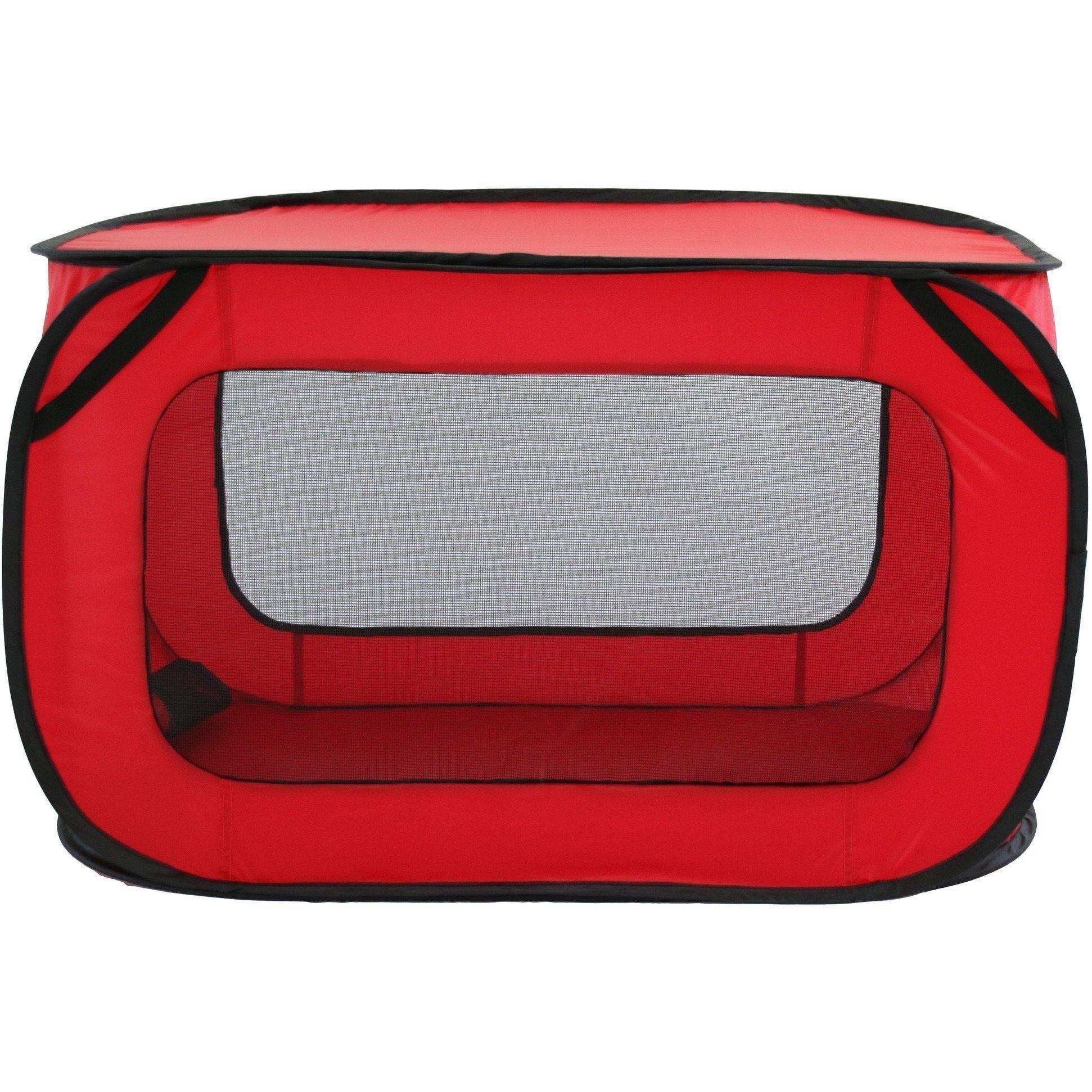 Rectangular Mesh Canvas Collapsible Pet Tent with Carrying Case
