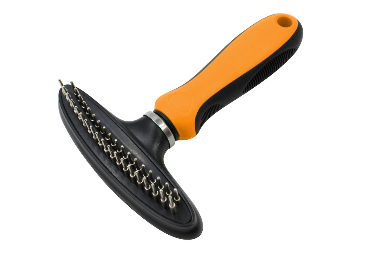 Flex Series Dual-Row Rake Comb for Medium to Long Haired Pets