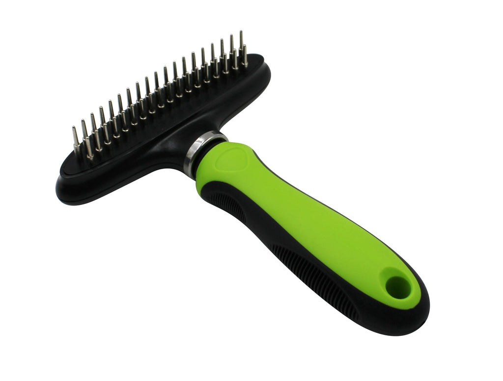 Flex Series Dual-Row Rake Comb for Medium to Long Haired Pets
