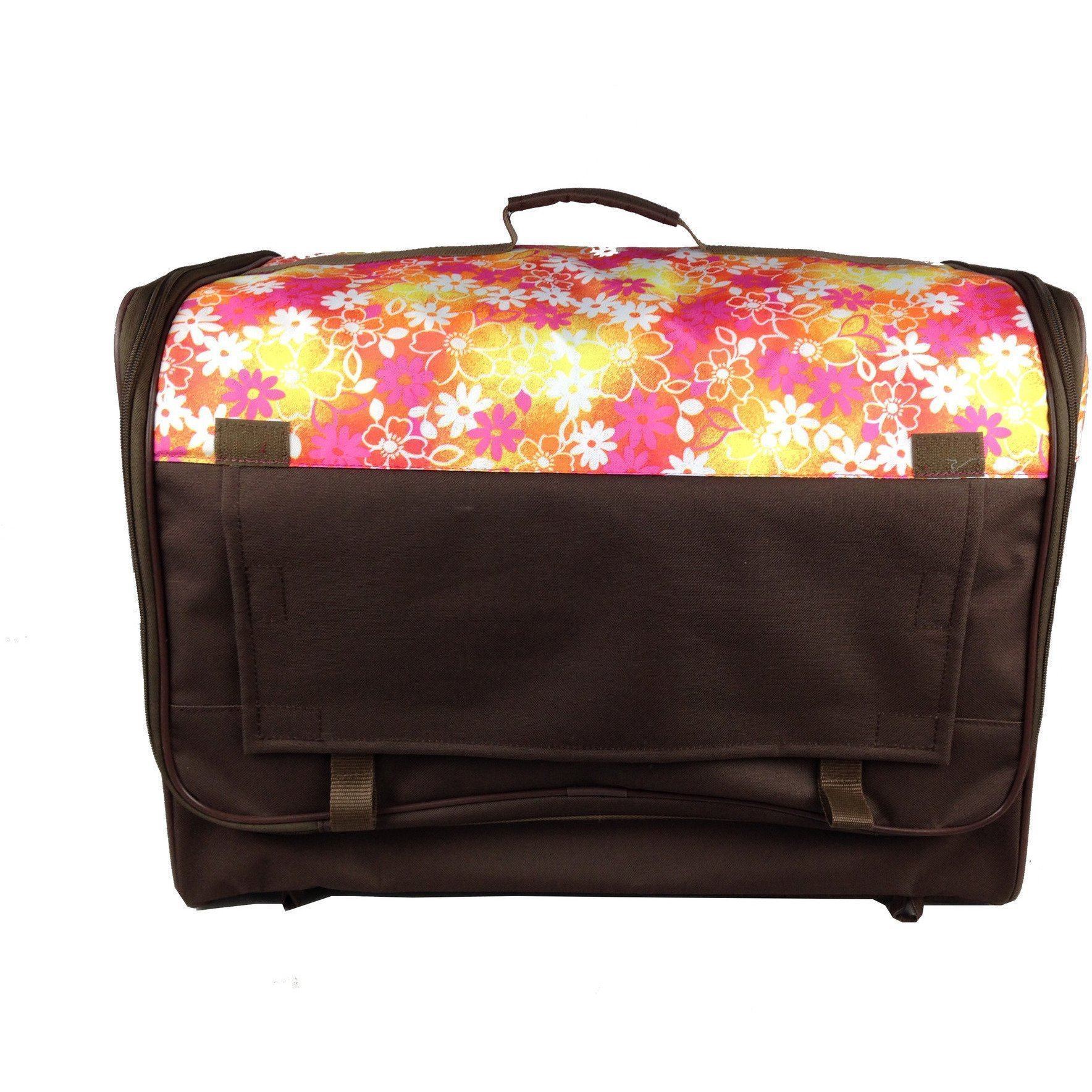 Floral Lightweight Folding Dog Crate with Mesh Panels