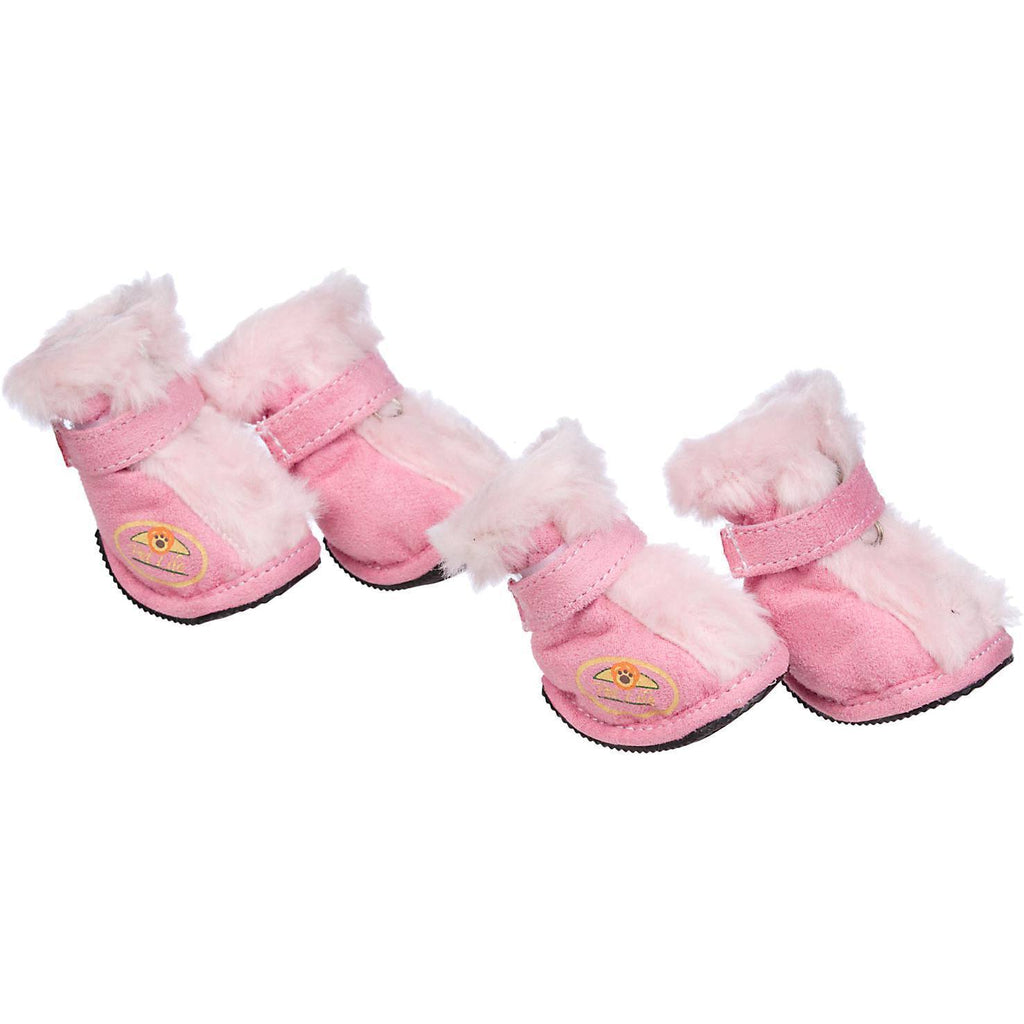 Supportive Suede Dog Boots with Faux Fur and Thinsulate Lining