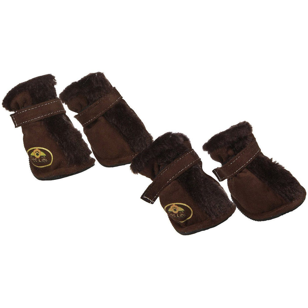 Supportive Suede Dog Boots with Faux Fur and Thinsulate Lining