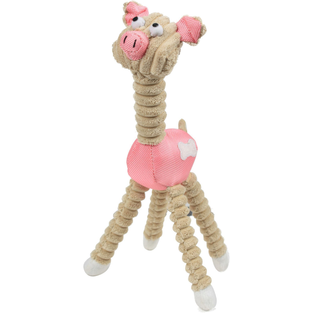 Jute Rope Giraffe and Cow Dog Toy with Squeaker
