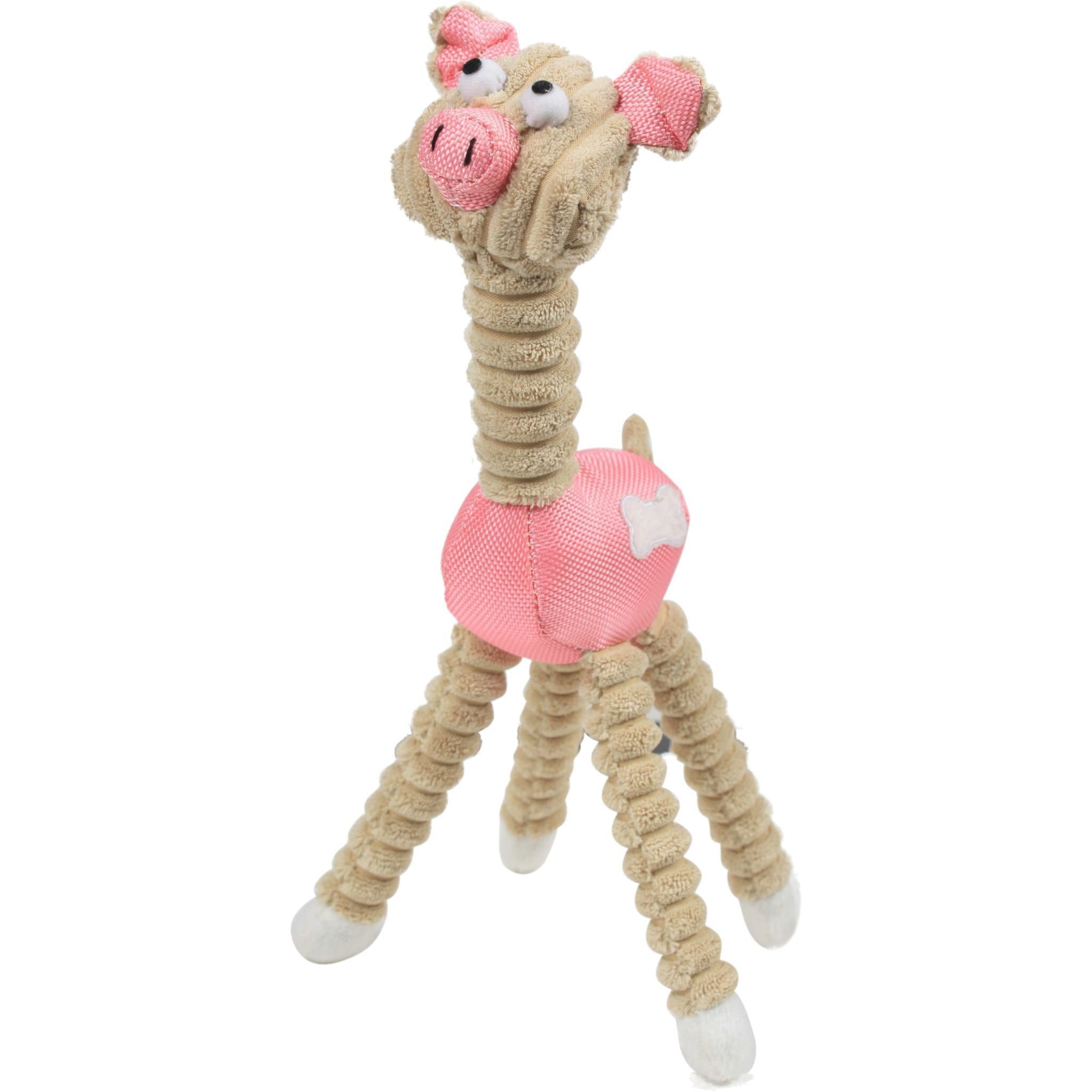 Jute Rope Giraffe and Cow Dog Toy with Squeaker