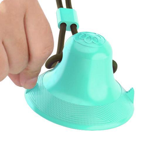 Treat-Dispensing Suction Cup Football Dog Toy with Dual Ropes