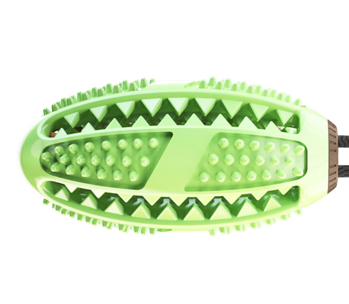 Treat-Dispensing Suction Cup Football Dog Toy with Dual Ropes