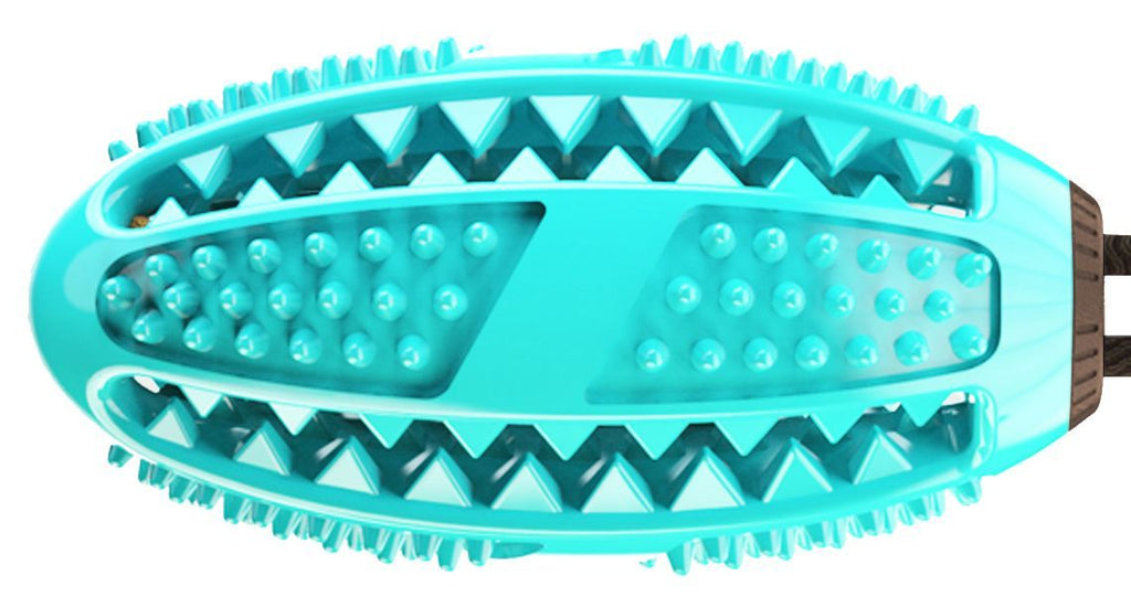 Treat-Dispensing Suction Cup Football Dog Toy with Dual Ropes