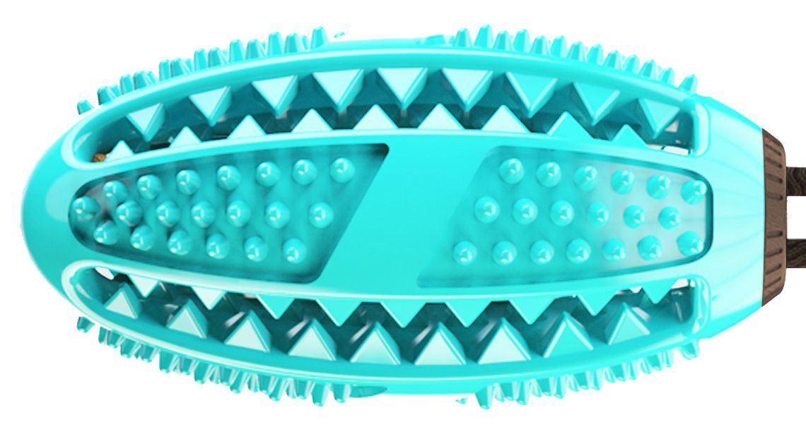 Treat-Dispensing Suction Cup Football Dog Toy with Dual Ropes