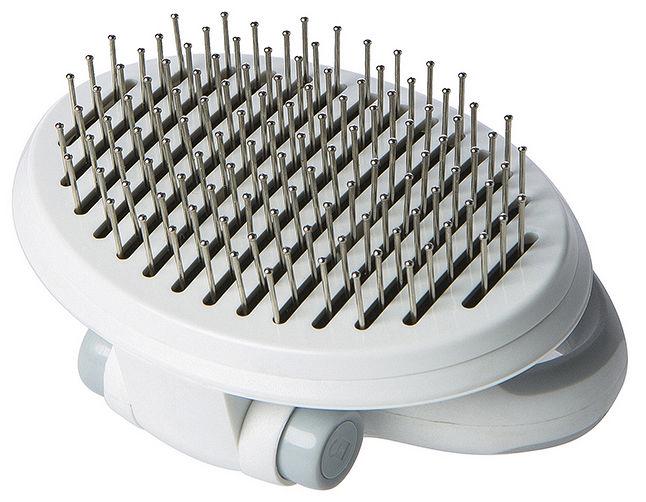 Gyrater Travel Self-Cleaning Swivel Pet Pin Brush for Dogs & Cats