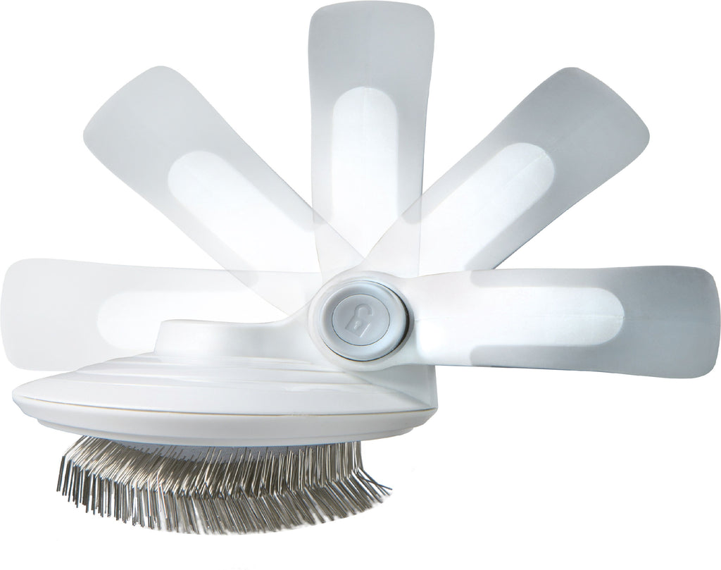 Gyrater Travel Self-Cleaning Swivel Pet Slicker Brush