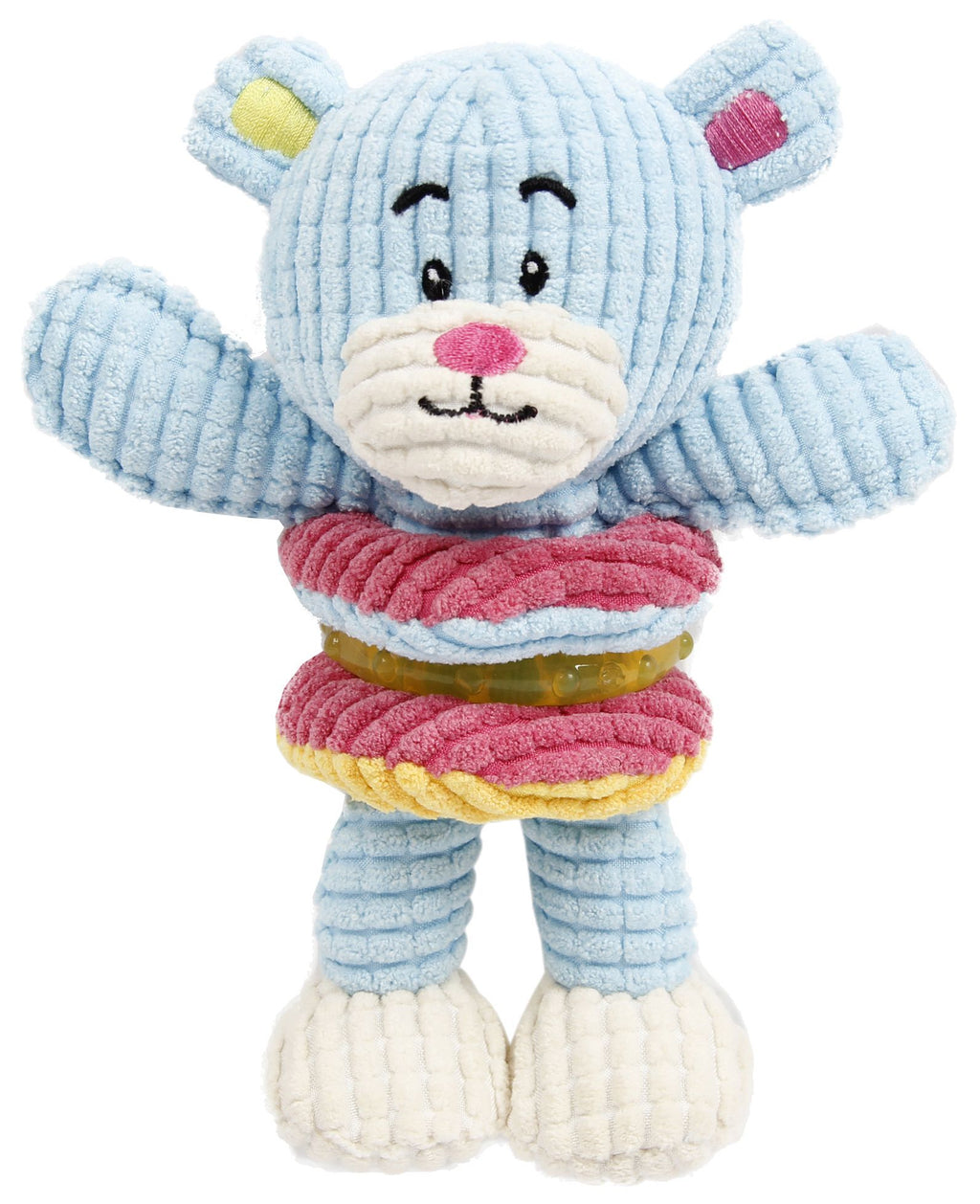 Hugga-Bear Plush Squeaking & Rubber Teething Toy for Puppies and Kittens