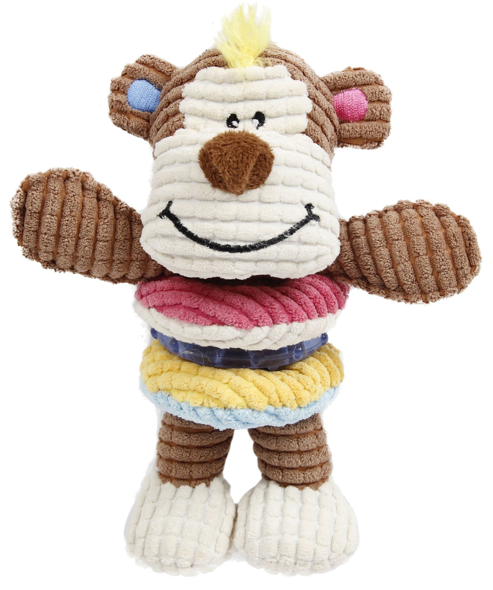 Hugga-Bear Plush Squeaking & Rubber Teething Toy for Puppies and Kittens