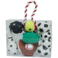 Sporty 7-Piece Dog Toy Gift Set with Tennis Ball and Chew Toys
