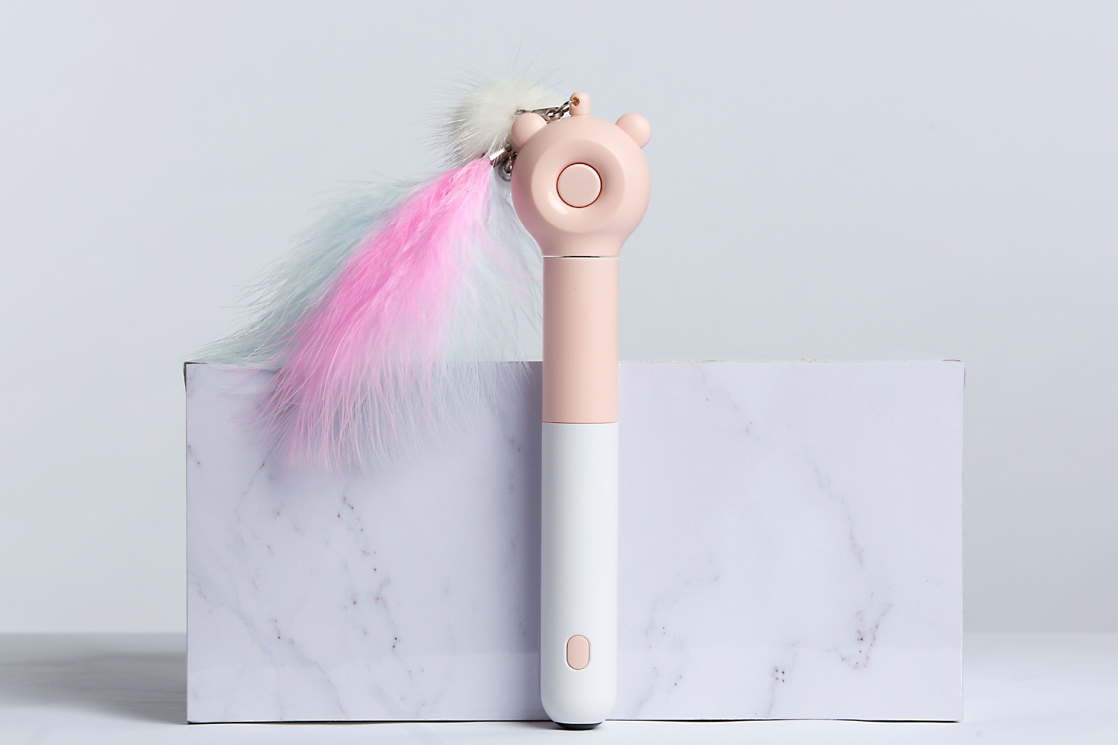 3-in-1 Cat Teaser Wand with Feather, Pom-Pom, and Laser Pointer