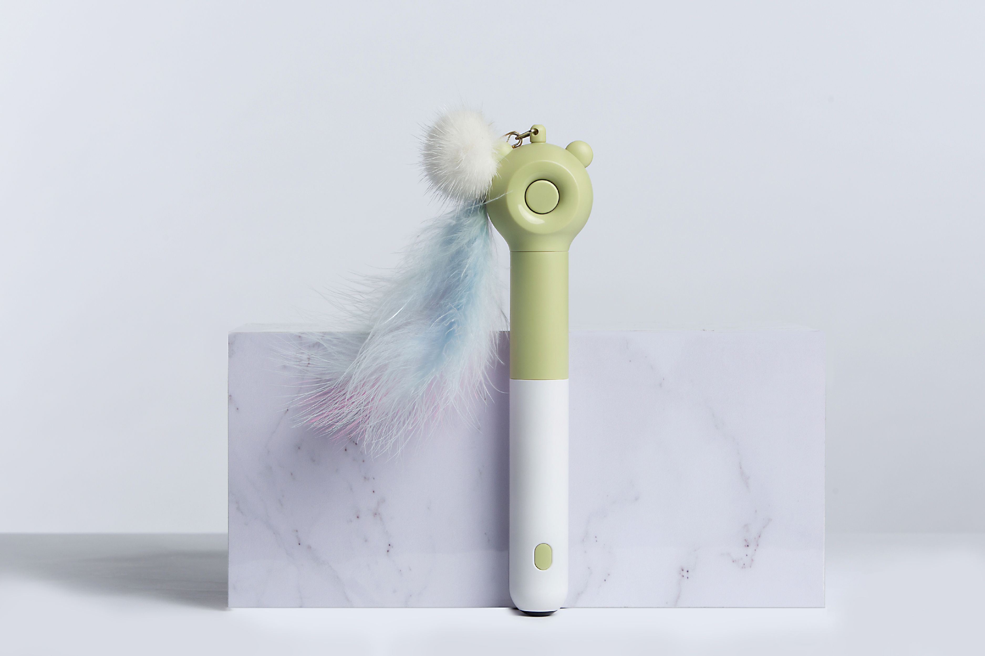 3-in-1 Cat Teaser Wand with Feather, Pom-Pom, and Laser Pointer