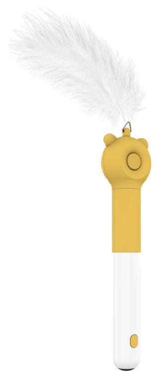 3-in-1 Cat Teaser Wand with Feather, Pom-Pom, and Laser Pointer