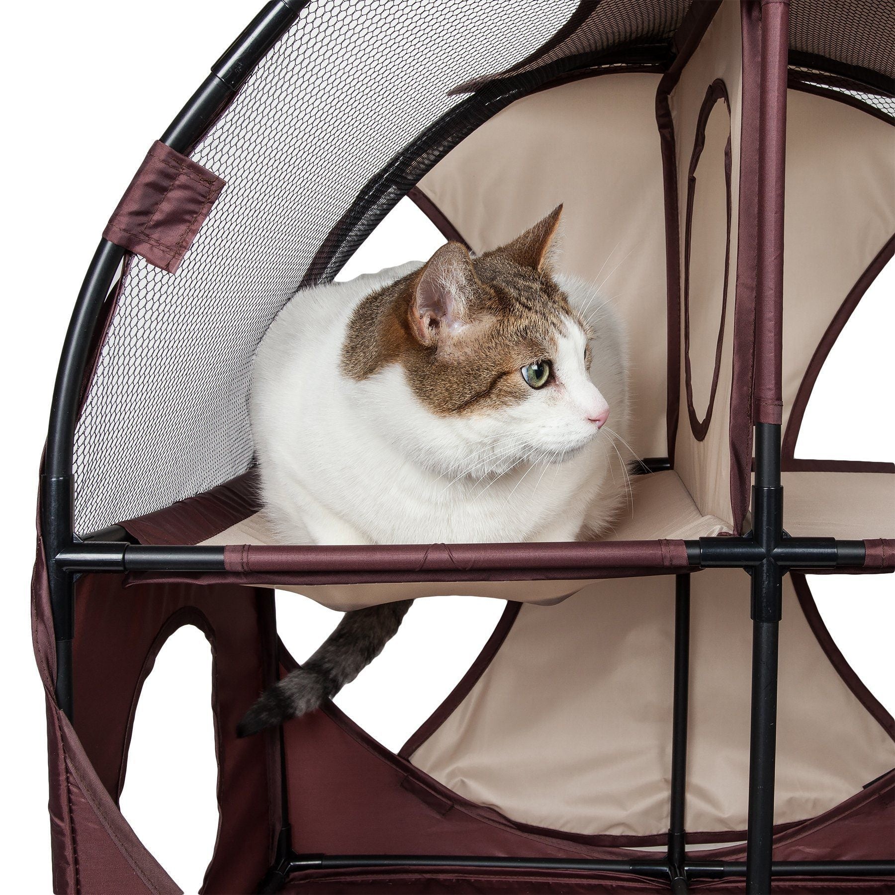 Kitty-Play Collapsible Cat House with Tunnels, 27" x 14" x 27"