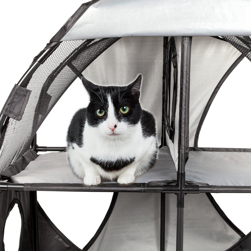 Kitty-Play Collapsible Cat House with Tunnels, 27" x 14" x 27"
