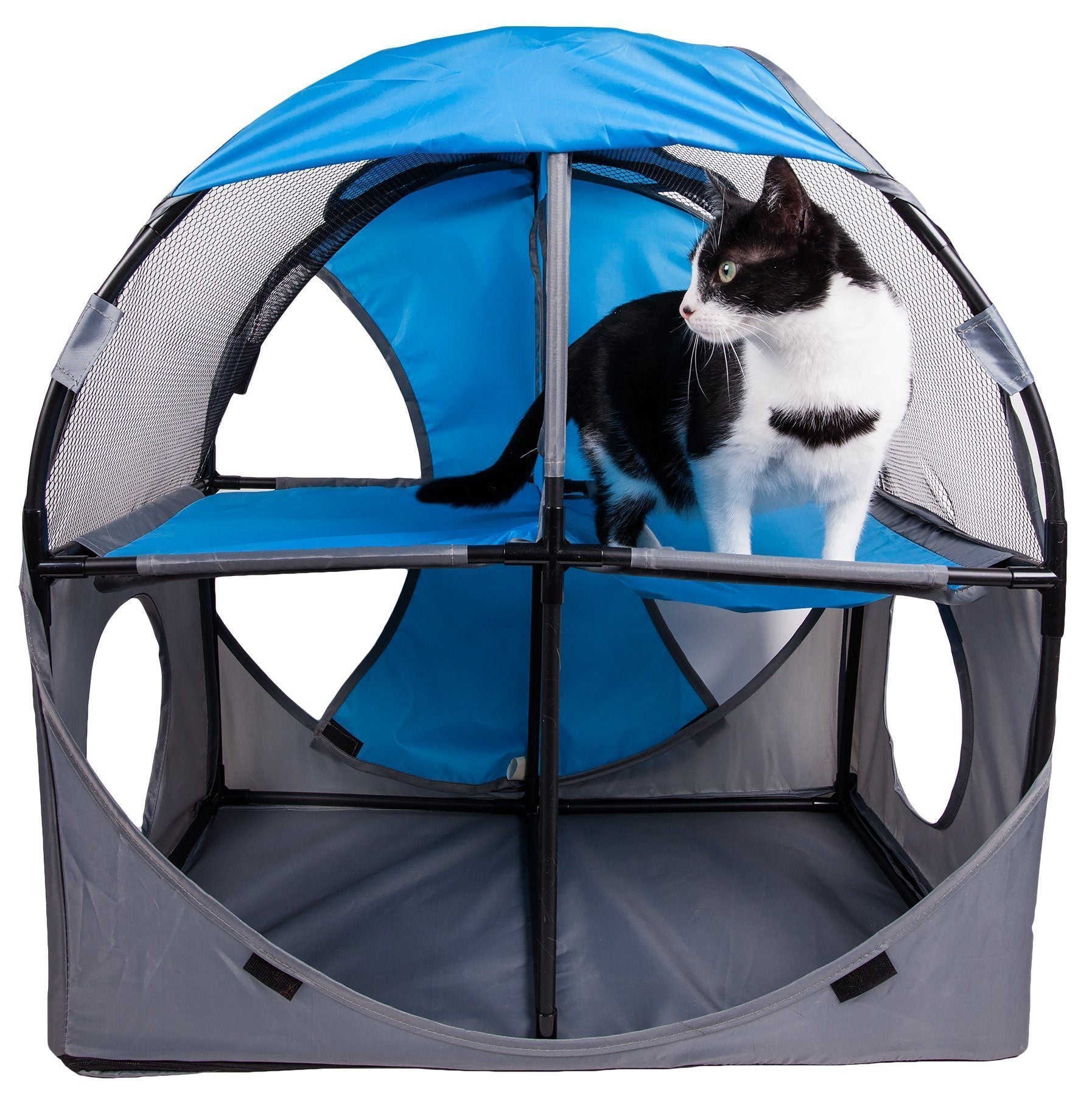 Kitty-Play Collapsible Cat House with Tunnels, 27" x 14" x 27"