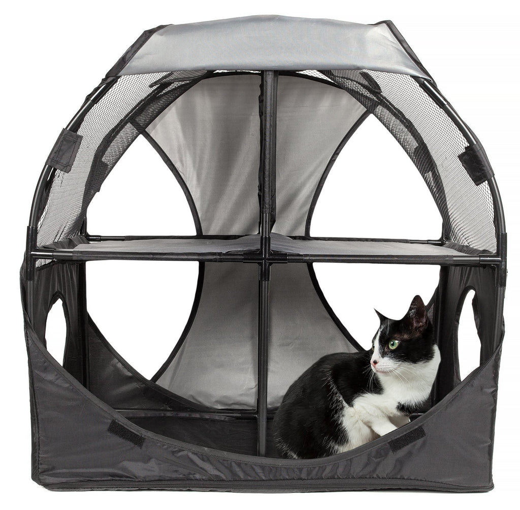 Kitty-Play Collapsible Cat House with Tunnels, 27" x 14" x 27"
