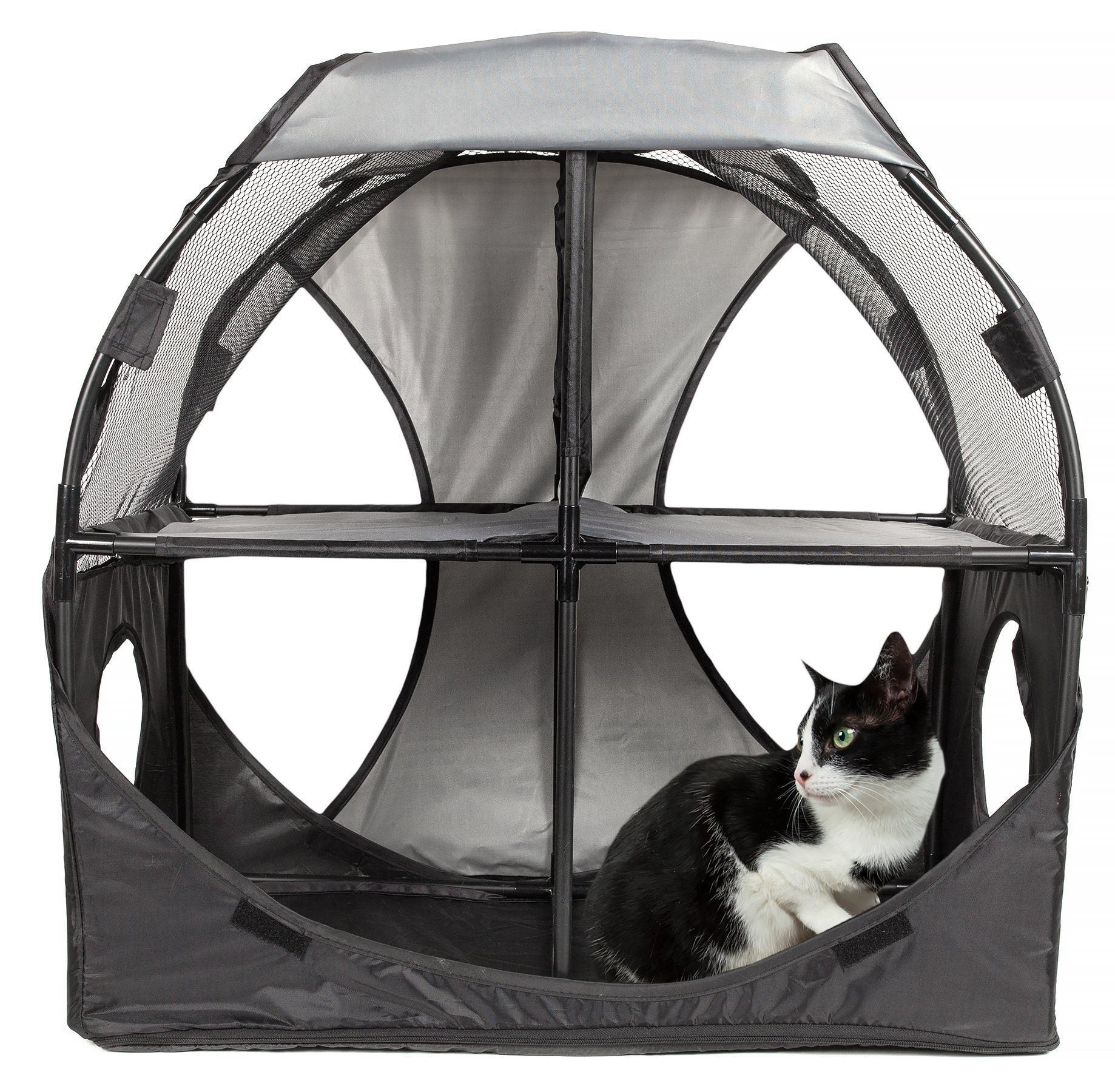 Kitty-Play Collapsible Cat House with Tunnels, 27" x 14" x 27"