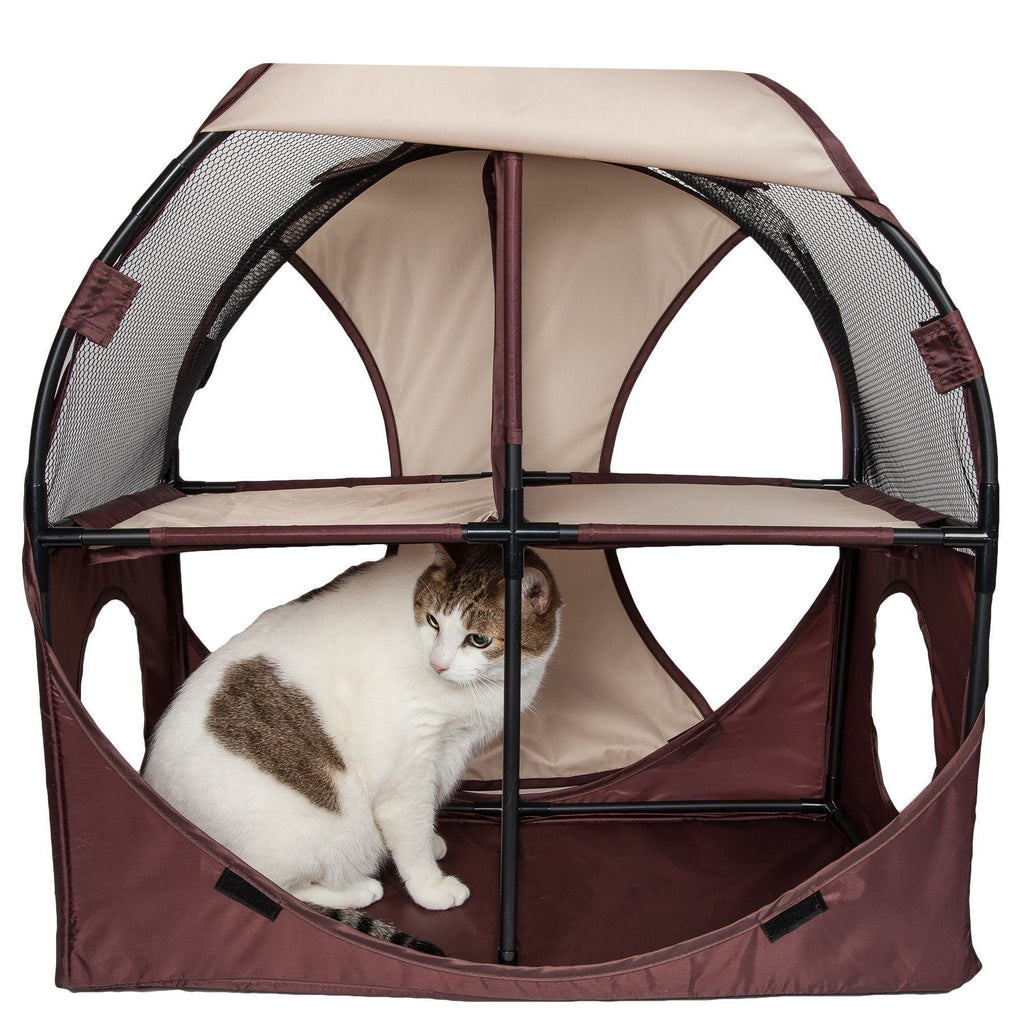 Kitty-Play Collapsible Cat House with Tunnels, 27" x 14" x 27"
