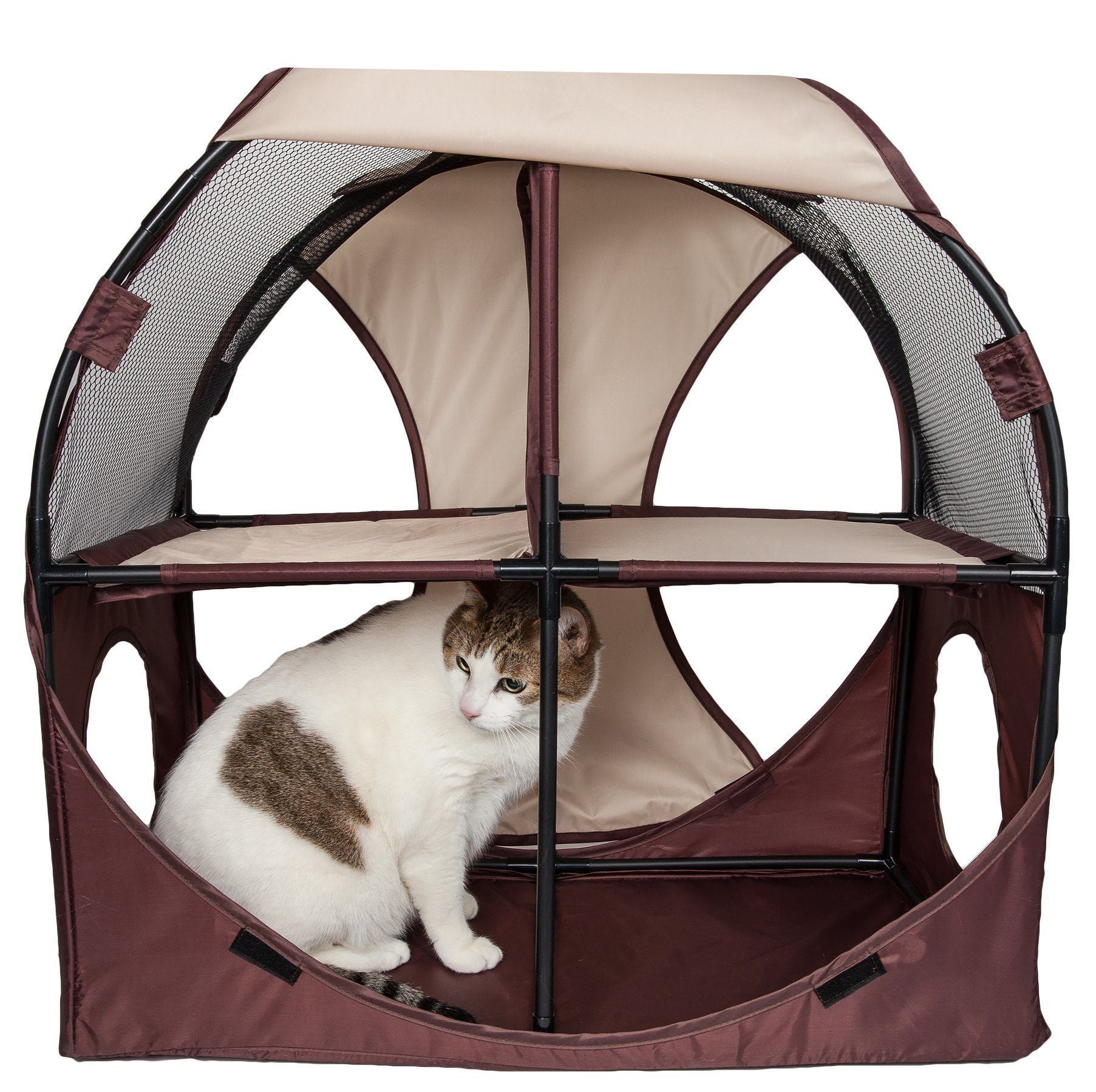 Kitty-Play Collapsible Cat House with Tunnels, 27" x 14" x 27"