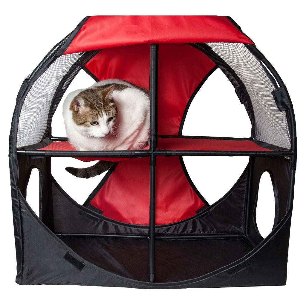 Kitty-Play Collapsible Cat House with Tunnels, 27" x 14" x 27"