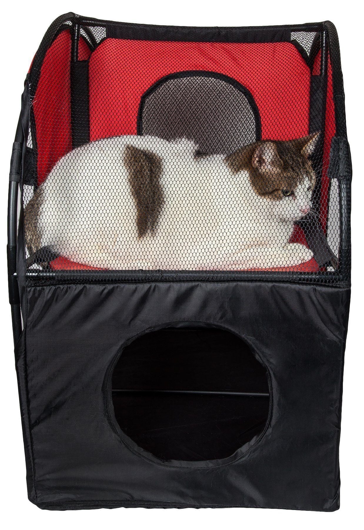Kitty-Play Collapsible Cat House with Tunnels, 27" x 14" x 27"