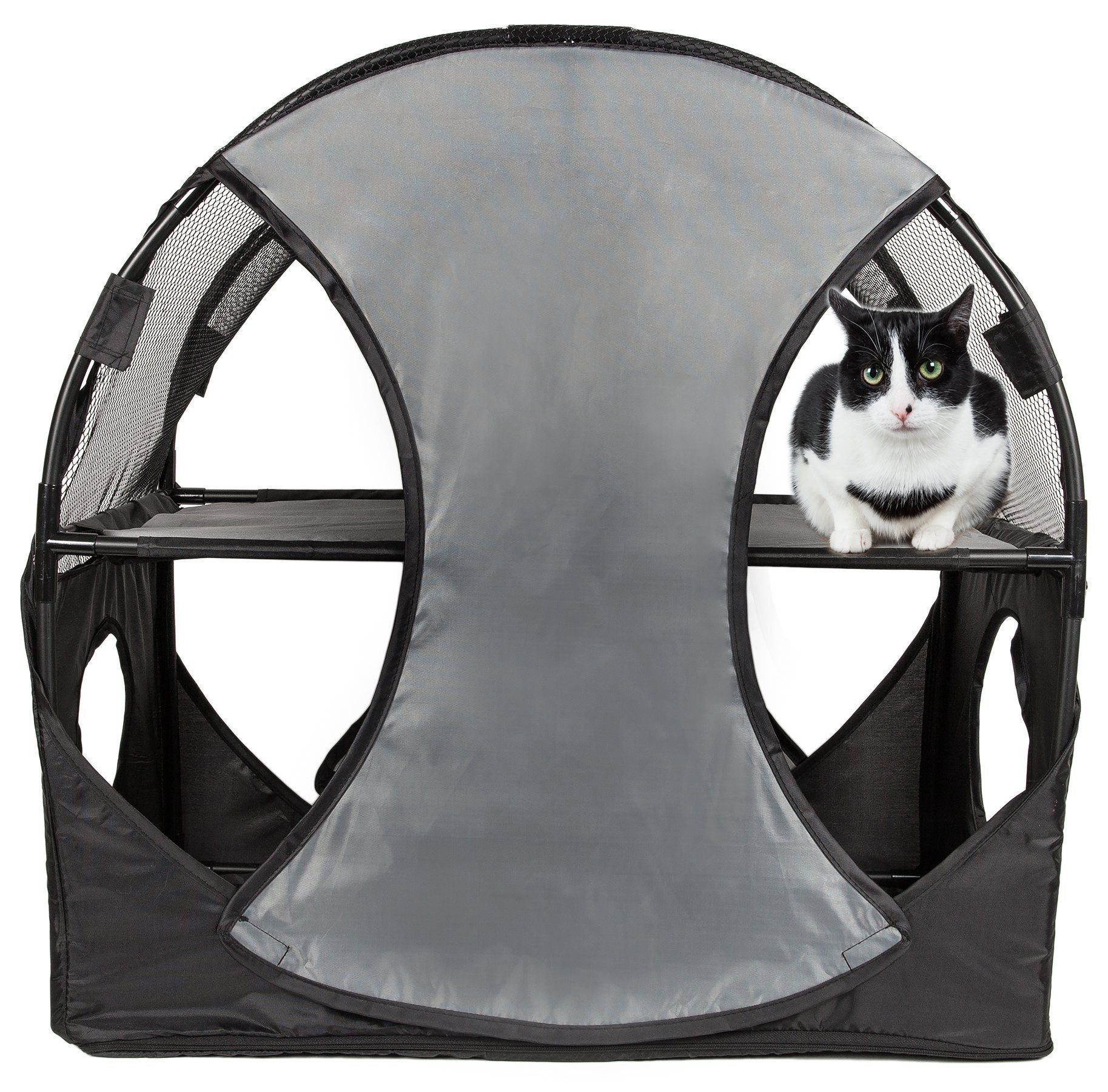 Kitty-Play Collapsible Cat House with Tunnels, 27" x 14" x 27"