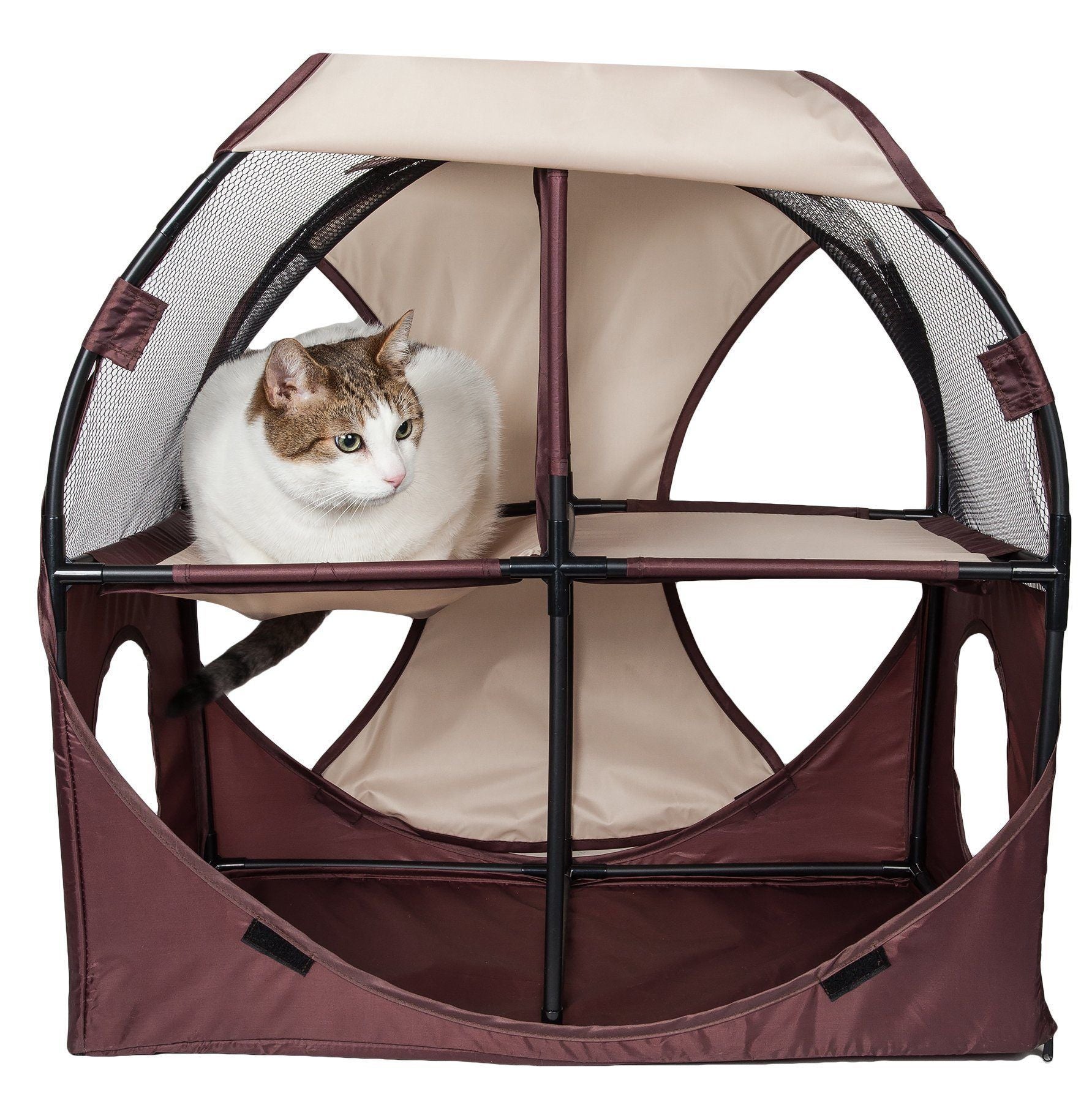 Kitty-Play Collapsible Cat House with Tunnels, 27" x 14" x 27"