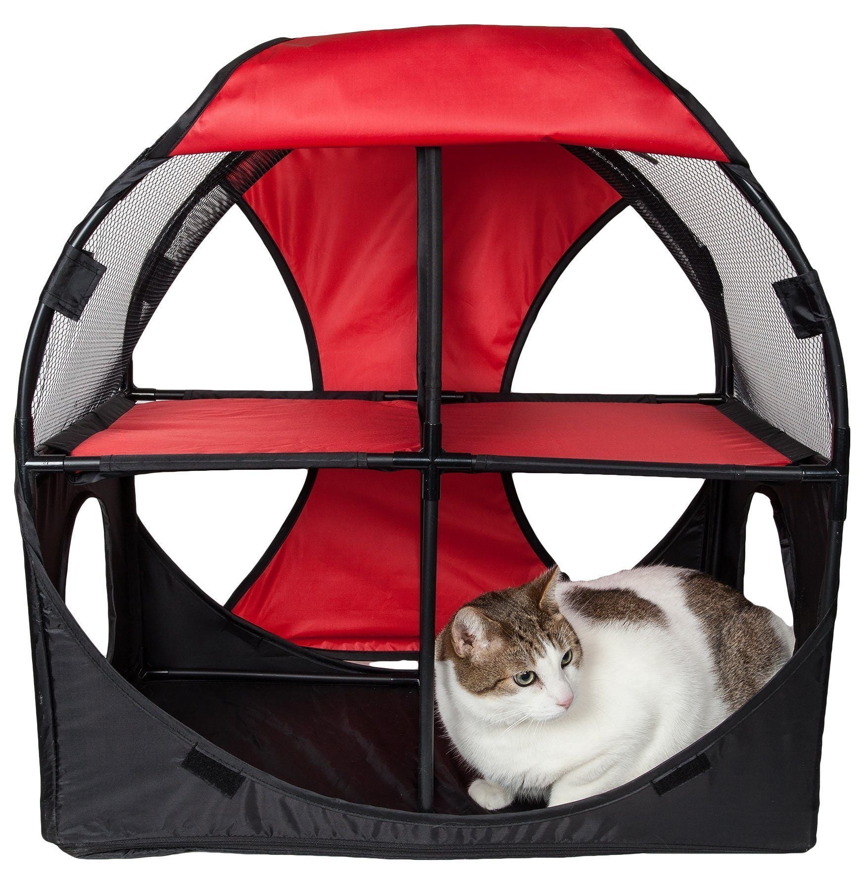 Kitty-Play Collapsible Cat House with Tunnels, 27" x 14" x 27"