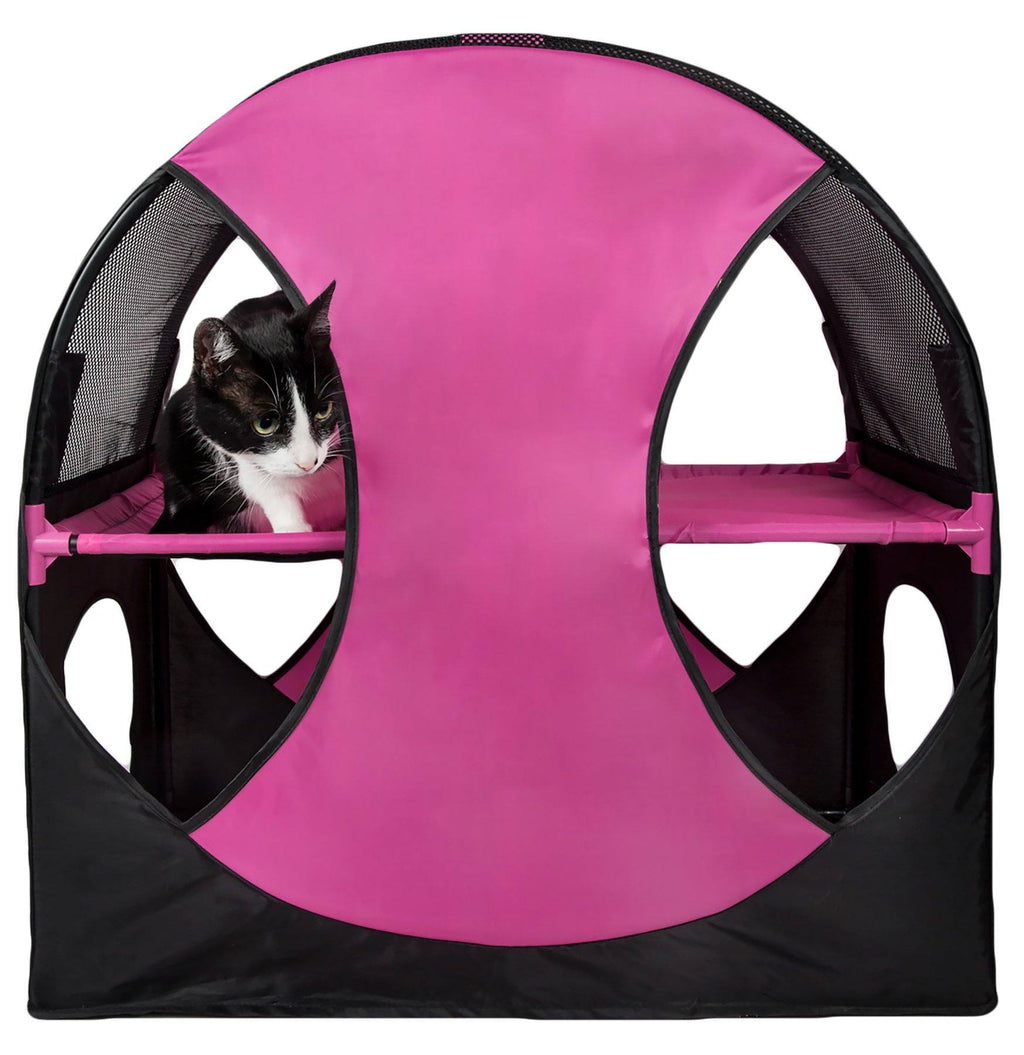 Kitty-Play Collapsible Cat House with Tunnels, 27" x 14" x 27"