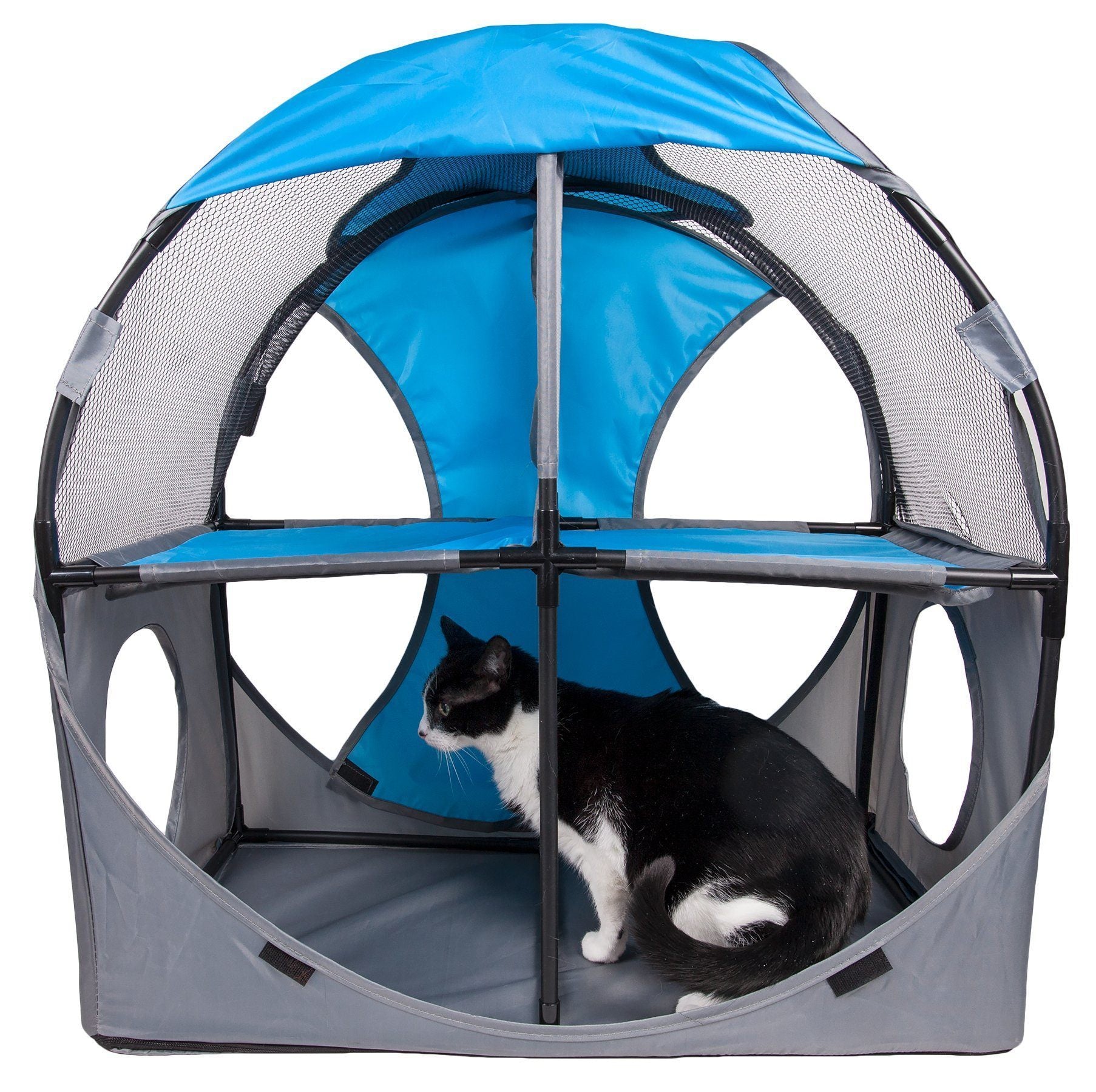 Kitty-Play Collapsible Cat House with Tunnels, 27" x 14" x 27"