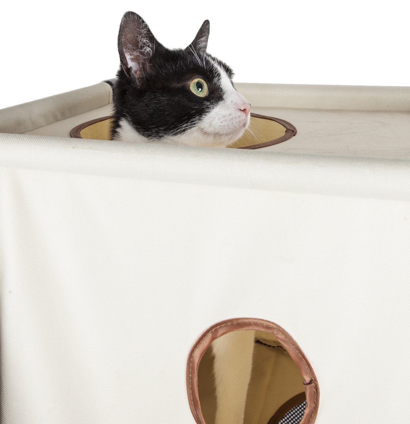 Kitty-Square Folding Cat Tree, Ballistic Nylon, 3 Levels
