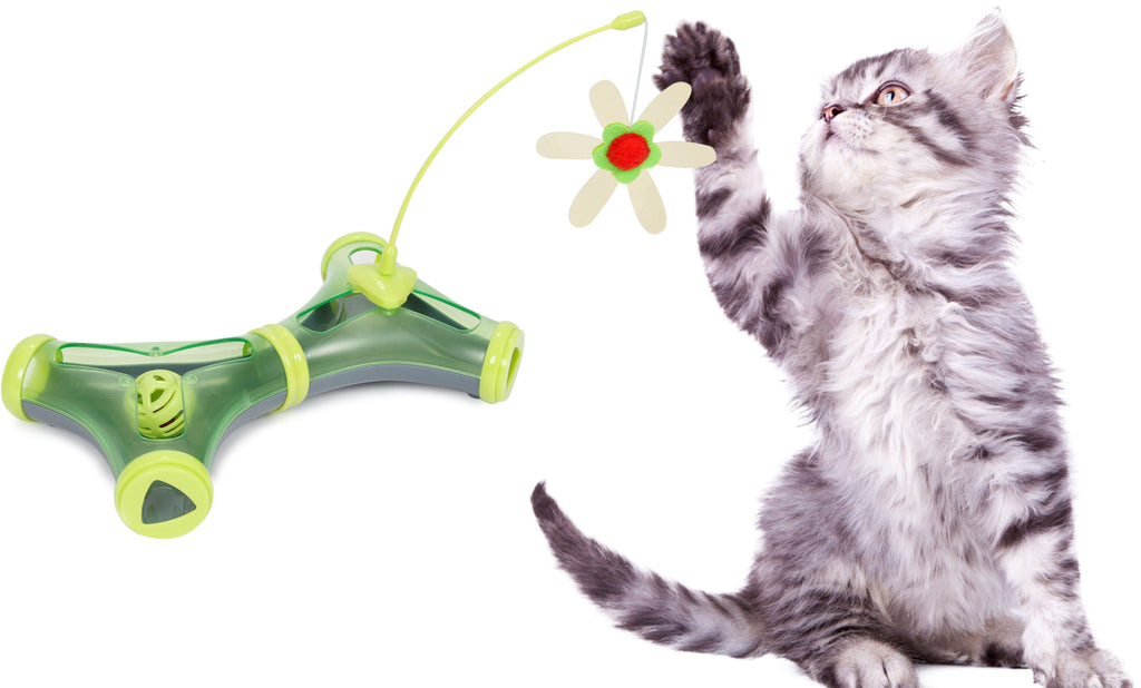 Kitty-Tease Interactive Teaser Cat Puzzle Toy with Inner Ball