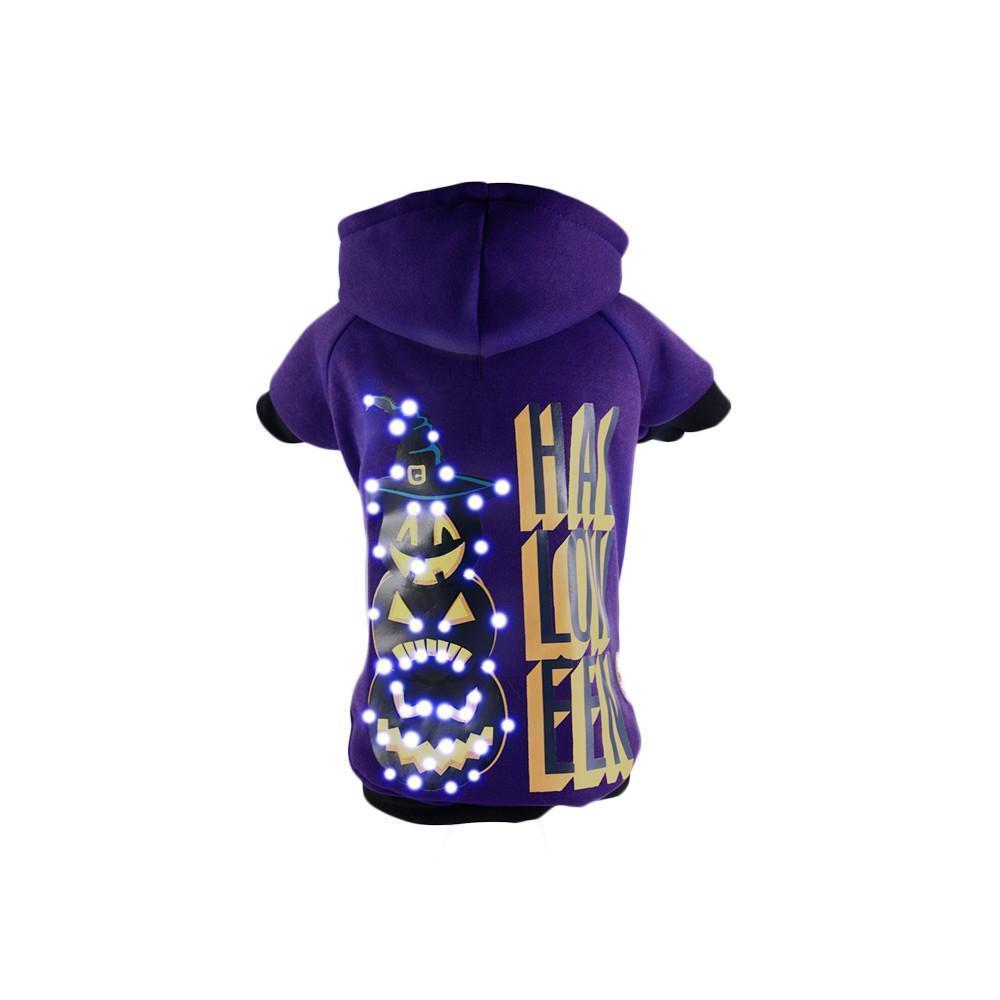 LED Snowman Hooded Pet Sweater with Leash Slit
