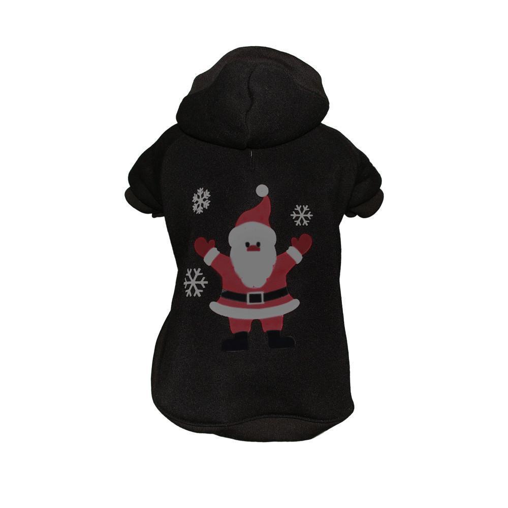 LED Juggling Santa Hooded Pet Sweater with Leash Slit