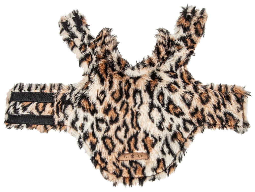 Leopard Faux-Mink Dog Jacket with Plush Collar