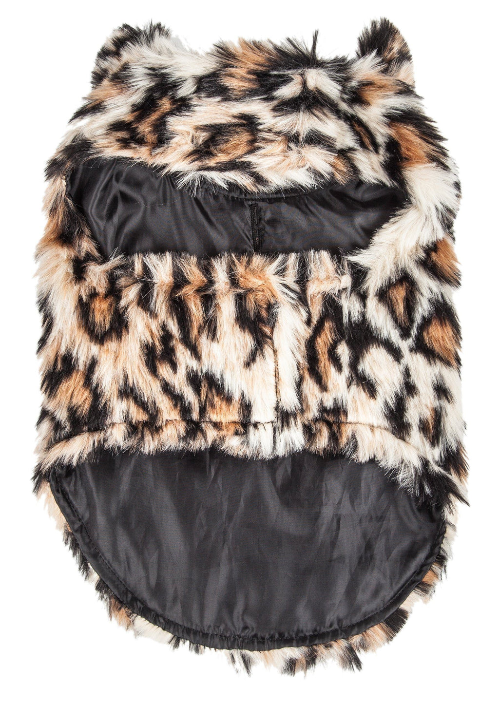 Leopard Faux-Mink Dog Jacket with Plush Collar