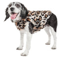 Leopard Faux-Mink Dog Jacket with Plush Collar