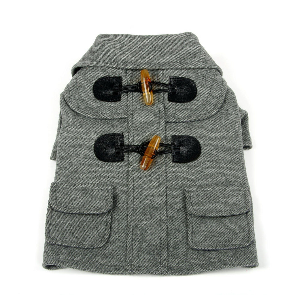 Dog Wool Coat with Rivet Accents and Back Pockets