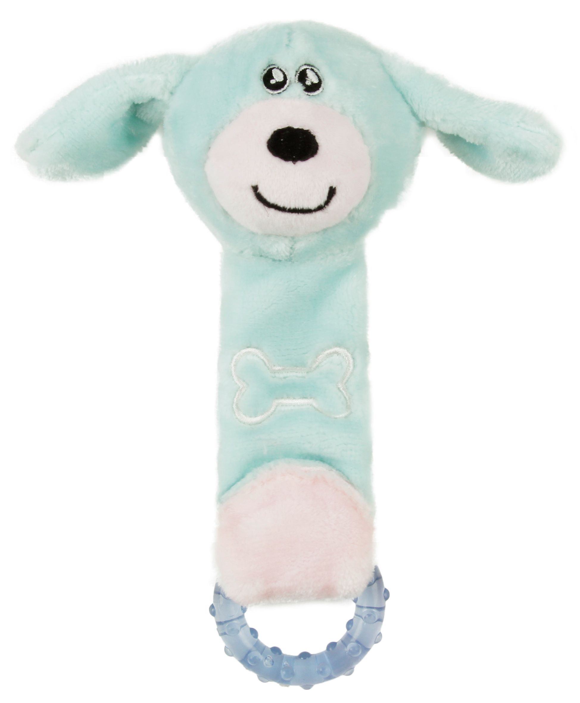 Moo-Born Plush Squeaky & Crinkle Teething Toy for Puppies & Kittens