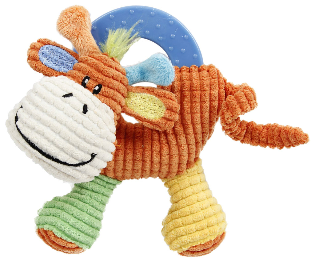 Moo-cifier Plush Squeaking & Rubber Teething Toy for Puppies and Kittens