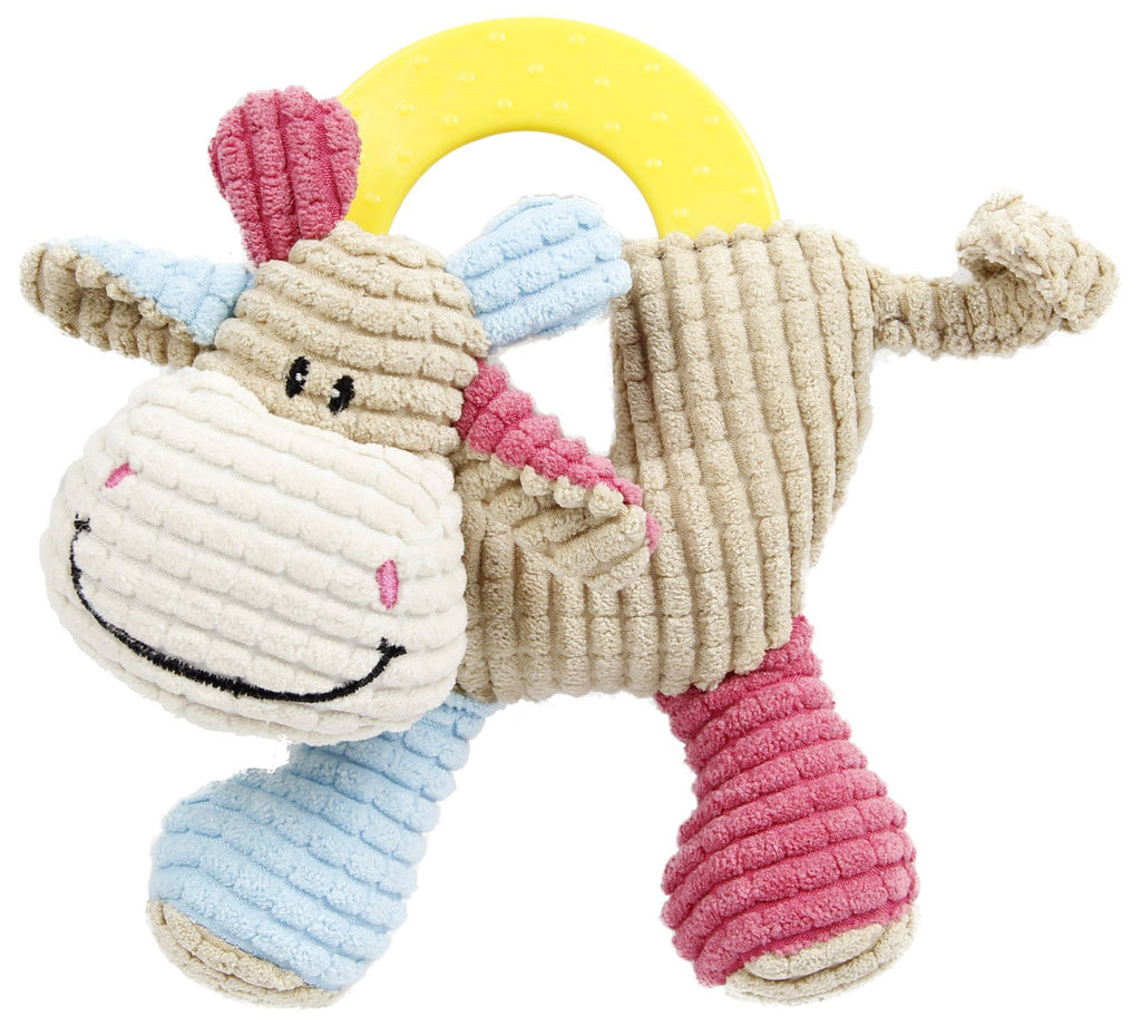 Moo-cifier Plush Squeaking & Rubber Teething Toy for Puppies and Kittens