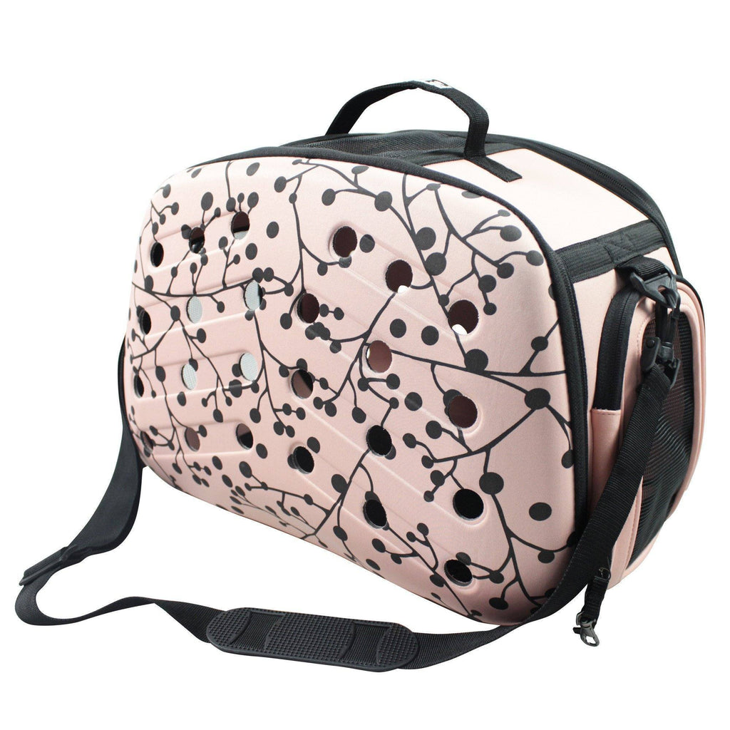 Collapsible PVC Pet Carrier with Mesh Ventilation, 18.2" x 11.4" x 13.3"