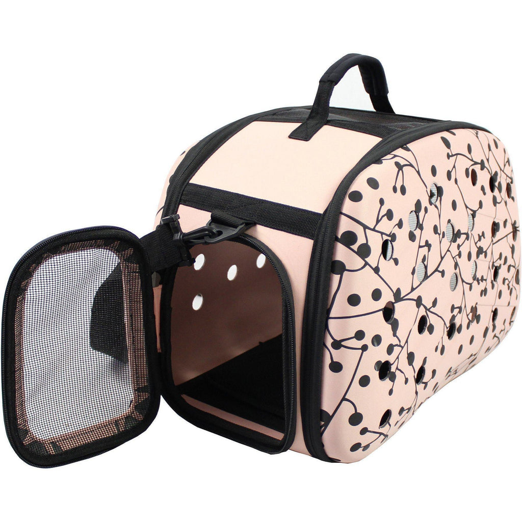 Collapsible PVC Pet Carrier with Mesh Ventilation, 18.2" x 11.4" x 13.3"