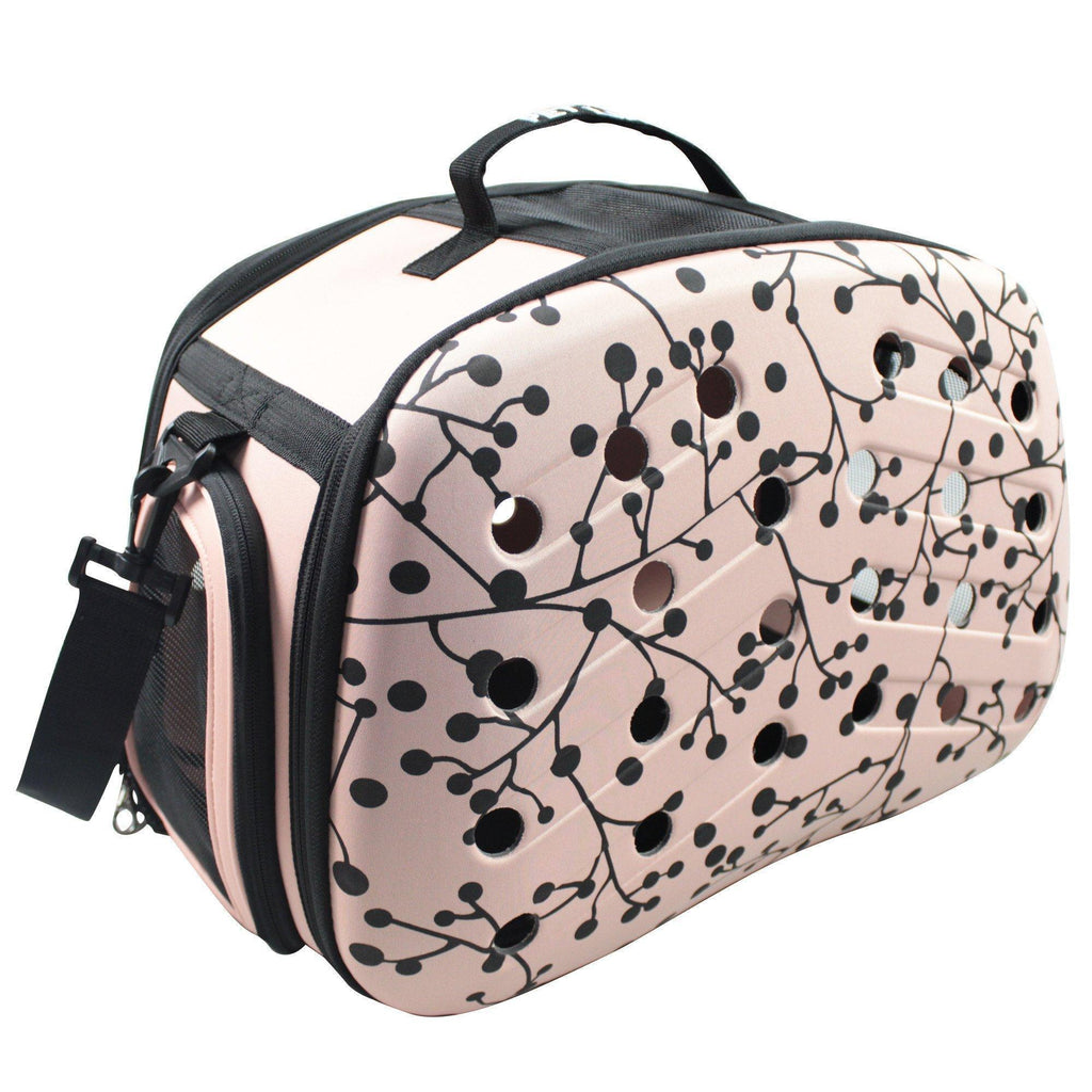 Collapsible PVC Pet Carrier with Mesh Ventilation, 18.2" x 11.4" x 13.3"