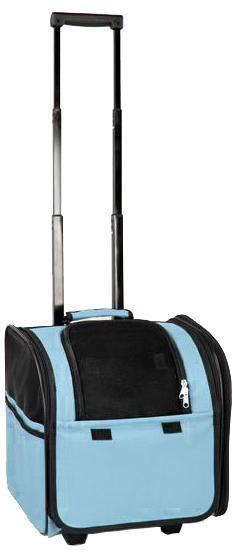 Wheeled Pet Carrier with Mesh Sides and Adjustable Handle